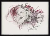 Senza titolo by Tano Festa, 1983, pastelli on paper, sold Mar 2021