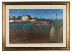 Gisberto Ceracchini, Paesaggio con covoni e ulivi