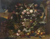 Gaspare Lopez, Natura morta con fiori e frutta