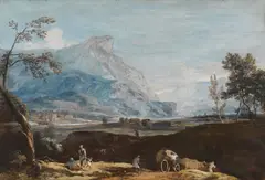 Marco Ricci, Paesaggio fluviale con viandanti