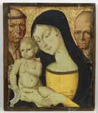 Neroccio di Bartolomeo de' Landi, Maniera di. Madonna col Bambino benedicente, S. Stefano e S. Bernardino