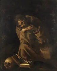 Il Caravaggio Michelangelo Merisi, Cerchia di. S. Francesco in meditazione