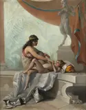 Luis Ricardo Falero, Figura di giovane suonatore in un interno con statua di Pan