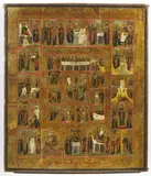 Le sedici feste con ciclo della Passione by Icona Russa Del Xviii Secolo, sold Dec 2020