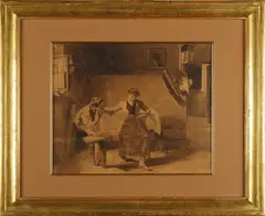 Corteggiamento all'interno di un'osteria by Giambattista Quadrone, sold Jul 2020