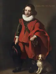 Pittore Lombardo Del Xvii Secolo, Ritratto di giovane con cane