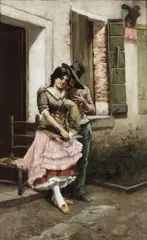 Egisto Lancerotto, Il corteggiamento