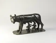 Fonderia Morelli E Rinaldi, Lupa capitolina in bronzo a patina verde, sculpture