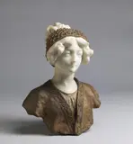 Affortunato Gory, Mezzobusto di fanciulla in marmo e bronzo dorato, sculpture