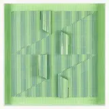 Alberto Biasi, Progetto S5, rilievo 4 in blu e giallo su fondo verde