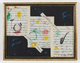 Senza titolo by Giuseppe Chiari, collage and mixed media on canvas, sold Jun 2020