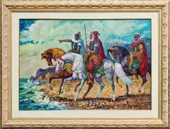Cavalieri berberi sulla costa by Giovan Francesco Gonzaga, sold Jun 2020