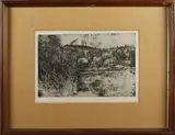 Lino Bianchi Barriviera, Cucuma, canne a sinistra, casa, print (other)