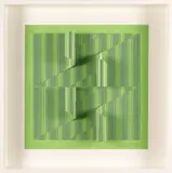 Alberto Biasi, Progetto S5, rilievo 4 in blu e giallo su fondo verde