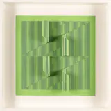Alberto Biasi, Progetto S5, rilievo 4 in blu e giallo su fondo verde