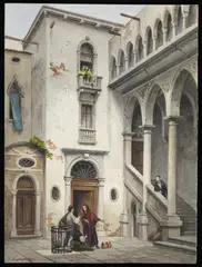 Tranquillo Tagliapietra, Interno di Palazzo da Mula con figure