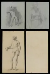 Sebastiano Cora, Coppia di disegni raffiguranti un nudo maschile e femminile