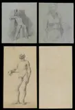 Sebastiano Cora, Coppia di disegni raffiguranti un nudo maschile e femminile
