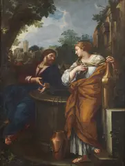 Ciro Ferri, Bottega di. Cristo e la samaritana al pozzo