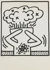 Keith Haring, Exploding head, print (other)