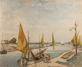 Domenico De Bernardi, Marina con barche