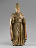 Santo Vescovo in legno policromo by Scultore Italiano Del Xvi Secolo, sculpture, sold Jun 2019