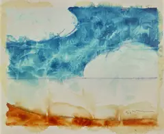 Senza titolo by Mario Schifano, 1974, enamel on canvas, sold Apr 2019