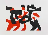 Composizione Astratta rosso e nero by Carla Accardi, print (other), sold Feb 2019