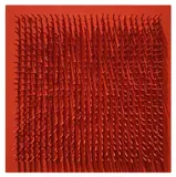 Bernard Aubertin, Tableau Clous, 1970, Nägel auf Holz, rot bemalt