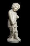 Giovane pescatore in marmo bianco by Scultore Italiano Del Xix Secolo, sculpture, sold Dec 2018