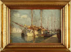 Angelo Pavan, Paesaggio con barche
