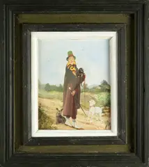 Kléofas Bogailei, Ritratto d'uomo con cani