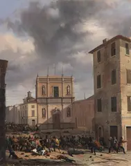 Faustino Joli, La barricata a San Barnaba, Brescia