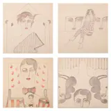 Renata Zunino-guga, Lotto composto da n. 4 fogli, print (other)