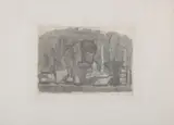 Giorgio Morandi, Natura morta di vasi, bottiglie ecc. su un tavolo