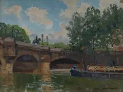 Charles David Jones Bryant, Pont Neuf, Paris, Oil on Canvas on Board