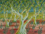 Henri Bastin, Green Spotted Gums, 1973, Oil on Board