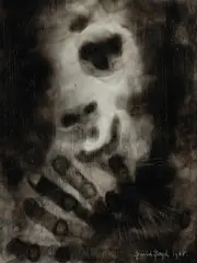 Face and Hands by David Boyd, 1968, Sfumato on Board, offered Aug 2023