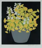 Hall Thorpe, Cowslips, 1922, colour woodcut