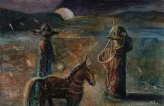 Wendy Stavrianos, Protectors of Wonder in Moonlight, 1996, Oil on Canvas