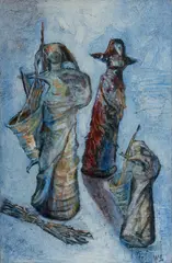 Wendy Stavrianos, Gatherers of the Blue Spirit, 1996, Oil on Canvas