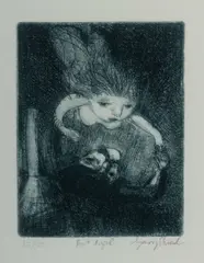 Garry Shead, Art Angel (Painter and Muse), 2000, Etching with Aquatint 32/50