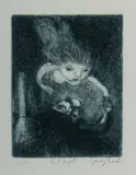 Garry Shead, Art Angel (Painter and Muse), 2000, Etching with Aquatint 32/50