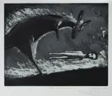 Garry Shead, Flaming Kangaroo, 1994, Etching with Aquatint 18/50