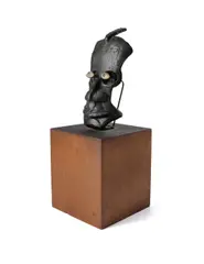 Wallace Sutherland, Untitled, Cast Bronze Sculpture on Wooden Base
