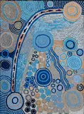 Water Dreaming by Bess Poulson Napanangka, 2016, Acrylic on Canvas, sold Aug 2023