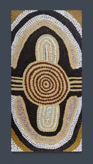 Uta Uta Tjangala, Napanangka and Nangala Women Sitting at Camp at Ngurapalangu, 1989, Acrylic on Canvas Board