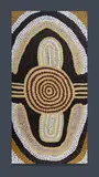 Uta Uta Tjangala, Napanangka and Nangala Women Sitting at Camp at Ngurapalangu, 1989, Acrylic on Canvas Board