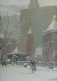 Johann Berthelsen, Little Church Around the Corner, Winter, New York