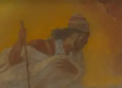 Abel Pann, The Wandering Jew (Etude), 1952, Pastel